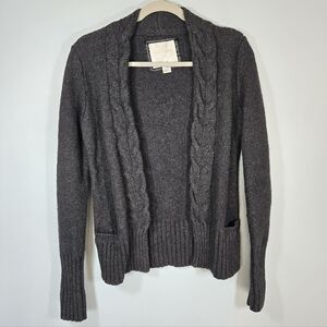 American Eagle Charcoal Knit Open Cardigan Women’s Size Medium Sweater